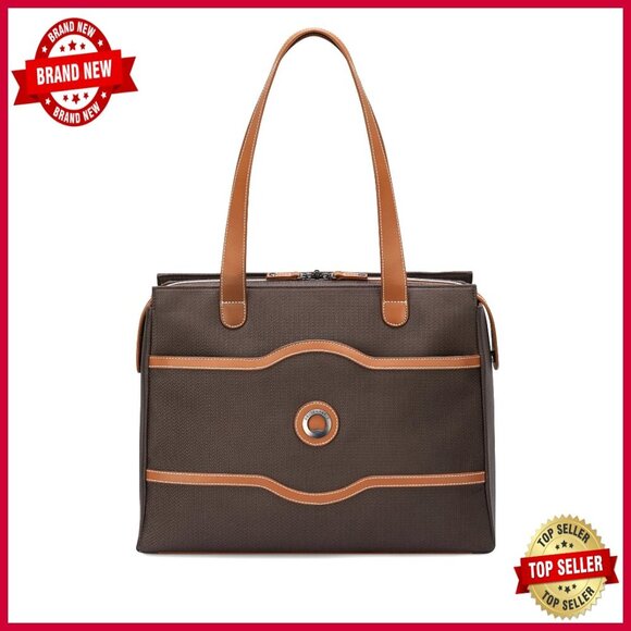 Handbags - Recycled Polyester Shoulder Bag with Laptop Sleeve, Vegan Leather Trim